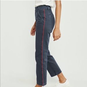Abercrombie High Rise Ankle Straight Twill Pants